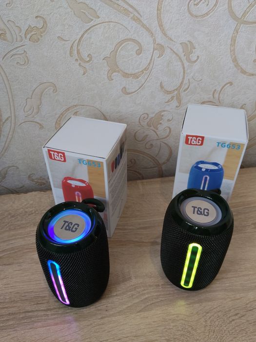 Портативная Bluetooth-колонка TG653 с RGB-подсветкой — мощный звук, TWS, FM, USB