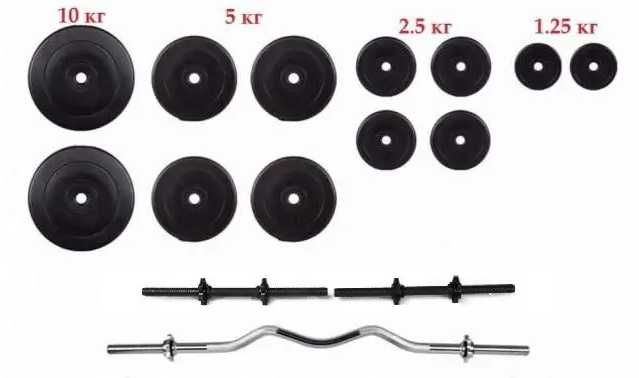 ‼️Акція‼️Споритивний Набір штанга + гантелі від 36 до 142кг