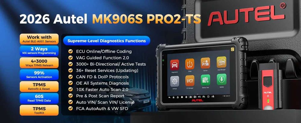 Autel MaxiCOM MK906S PRO2-TS KIT Maquina Diagnóstico OBD +40 Funções /TPMS (NOVO)