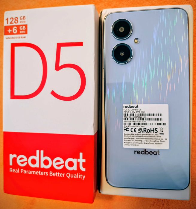 TLM Rebimi D5 128GB ROM novo na caixa Smartphone Android com cabo USB e capa