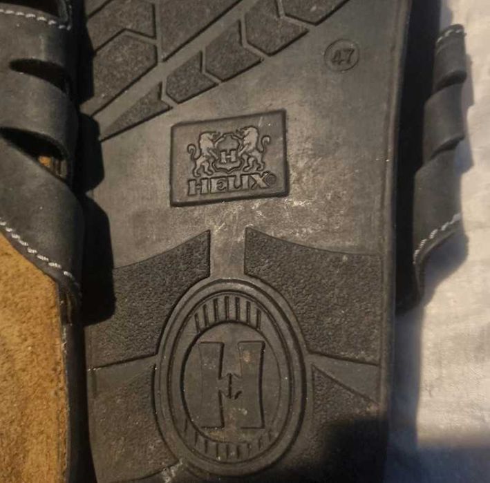 Klapki skórzane r. 47 męskie skóra sandały brązowe czarne