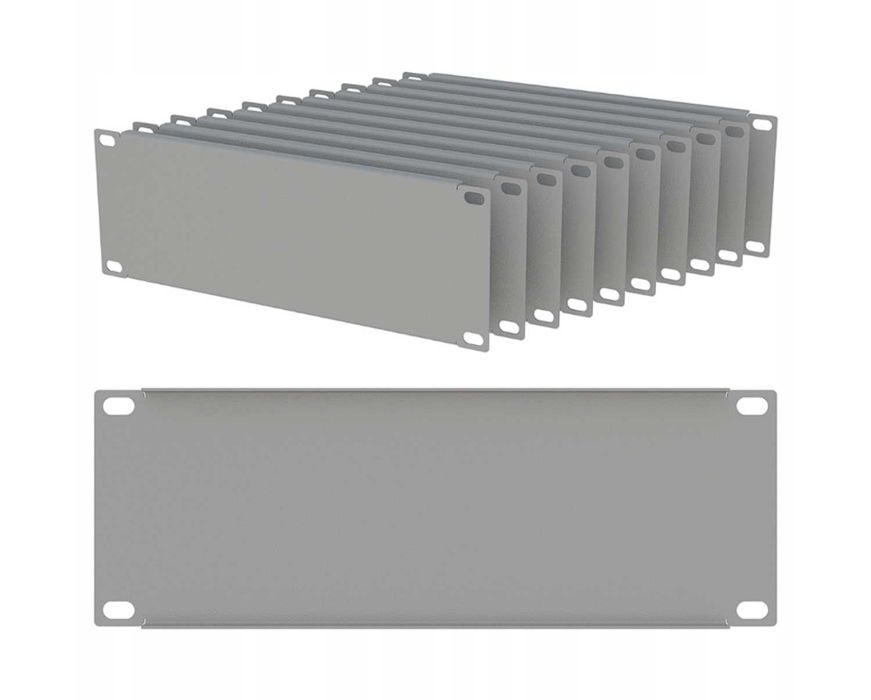 Zestaw 10x Panel Maskujący Maskownica RACK 10" 2U Szara Stalflex