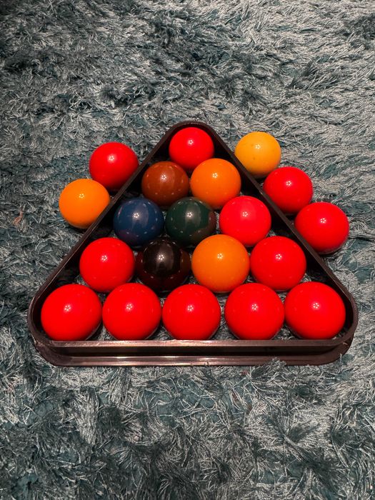 Komplet bil bilard snooker 38 mm – bardzo dobry stan + trójkąt GRATIS