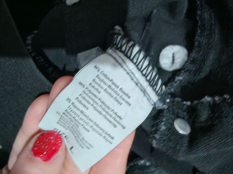 Spodnie czarne szare dżins L m.sara cyrkonie rurki