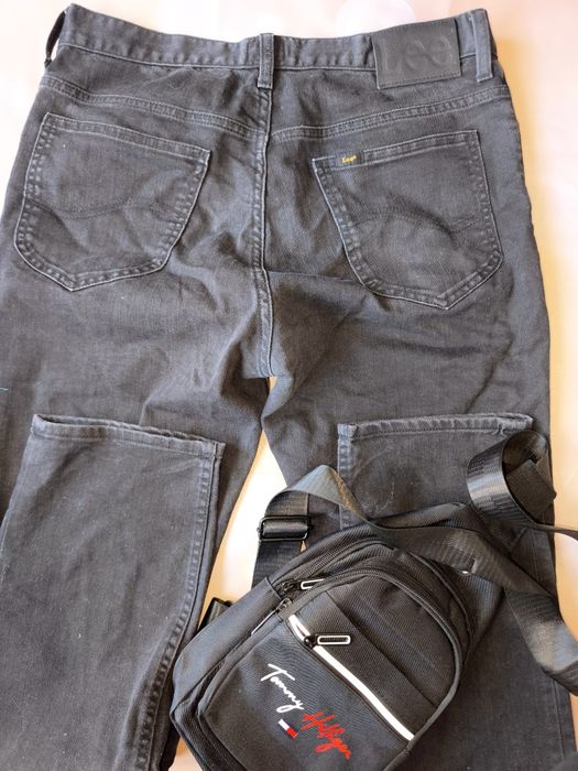 Jeansy męskie czarne LEE 33/32 spodnie jeansowe