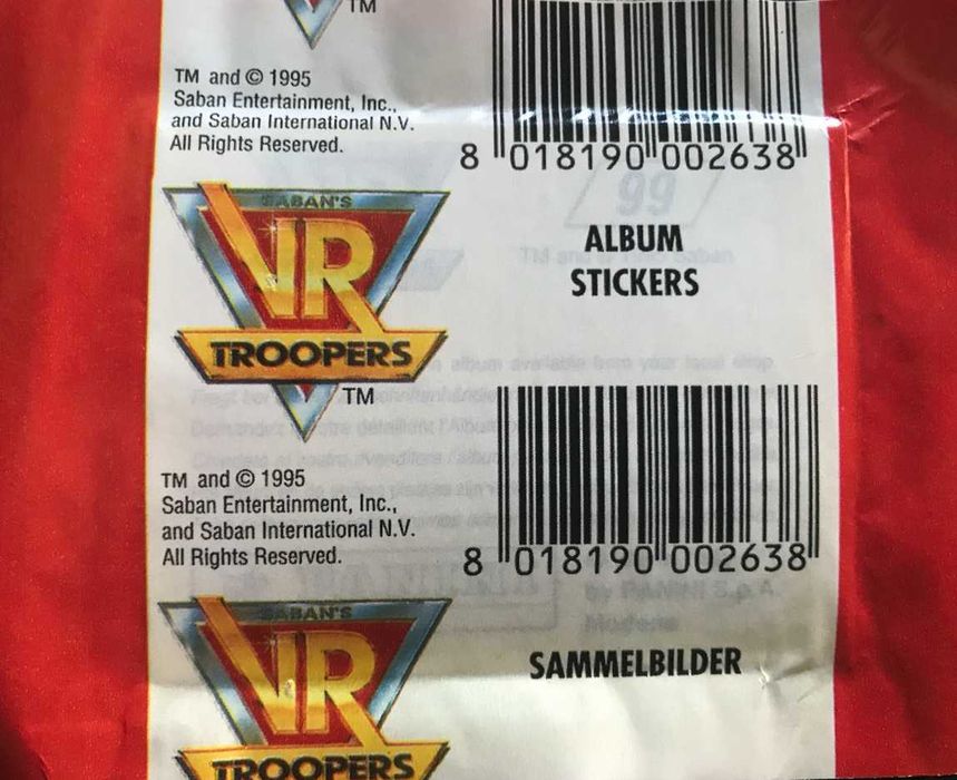 VR Troopers (1996): Coleção de Saquetas Panini (ainda seladas)