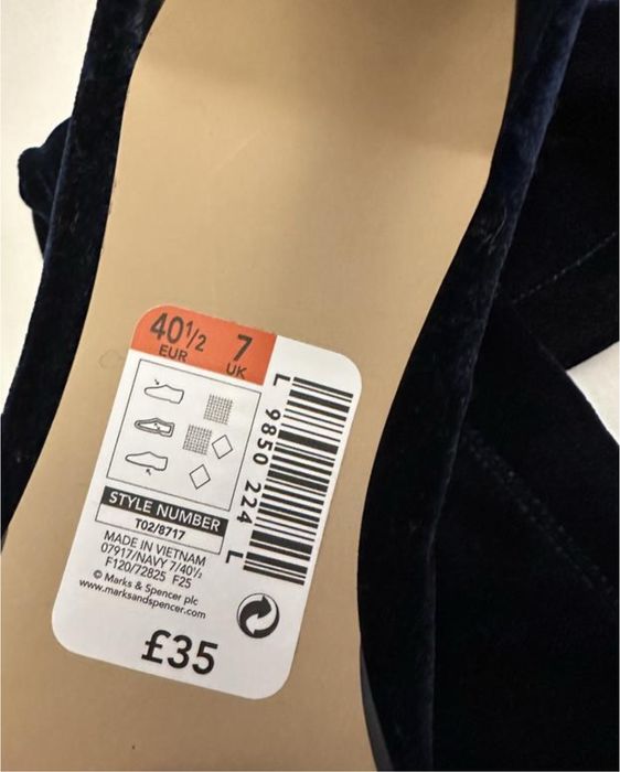 Сапоги 26 +- устілка чоботи велюрові бархатні панчохи marks & spencer