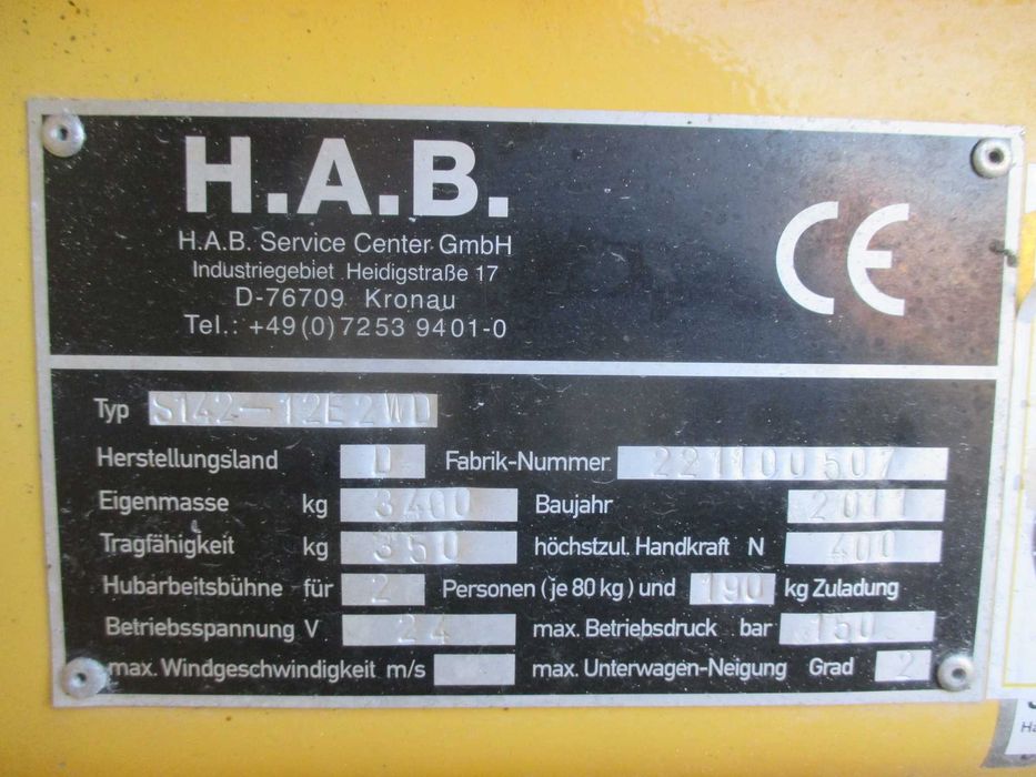 Podnośnik nożycowy 14 m HAB S142-12E2WD (JLG Genie Haulotte) UDT