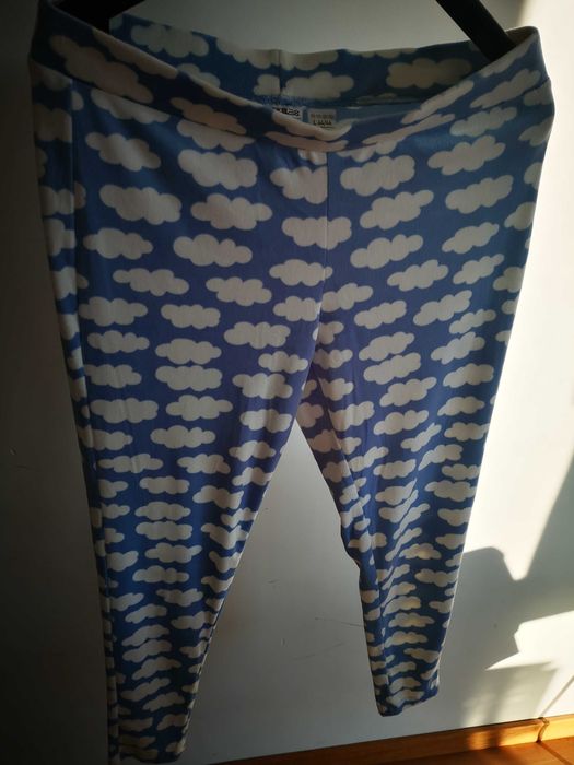 UP2 Fashion spodnie od piżamy niebieskie w chmurki nowe r. 44/46 L
