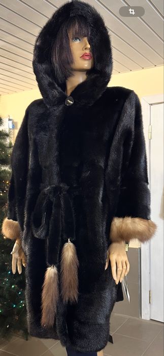 Рр 50-52Норковая шуба BlackGlama. Кимоно , кокон соболь