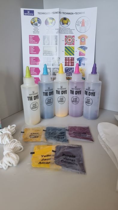 Winsons Farby tekstylne zestaw 5 kolorów barwienie metodą tie dye