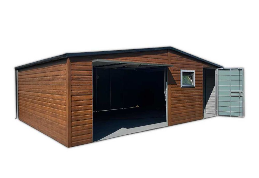 Garaż Blaszany 7x5m dwuspadowy drewnopodobny CAŁA POLSKA