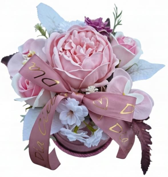 Flower box kwiaty mydlane bukiet na prezent do aromatycznych kąpieli l