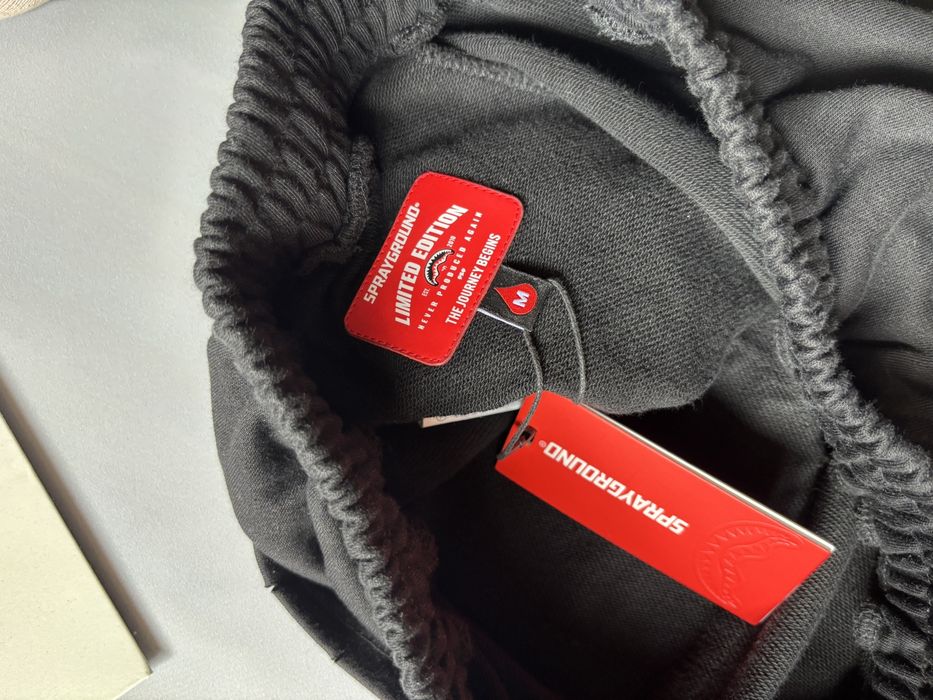 Шорти Sprayground | Спрейграунд | Чоловічі | Оверсайз | Чорні | Сірі Шортики | Принт | Наложка