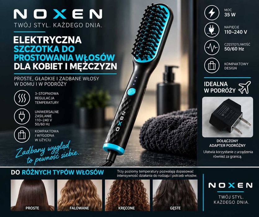 Szczotka Elektryczna Do Włosów i Brody