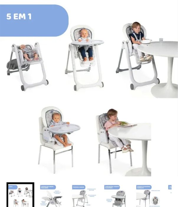 Cadeira Chicco Poly Progress + capa + arco