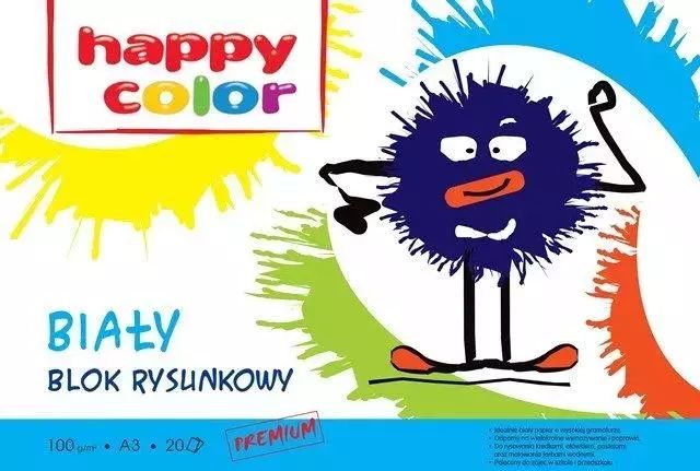 HAPPY COLOR. Blok rysunkowy A3, 20 kartek. GDD. Nowy Produkt
