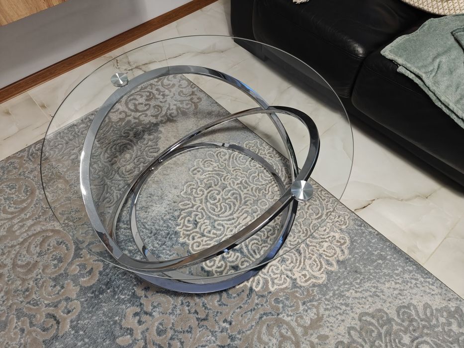 Stół szklany chrom połysk 80x45