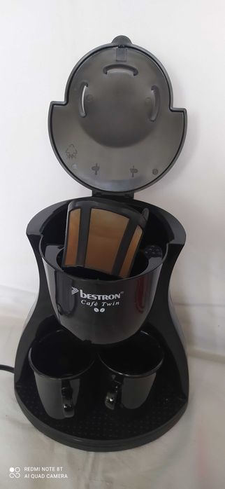 Ekspres przelewowy do kawy Bestron ACM8007BE z 2 filiżankami.Nowy.