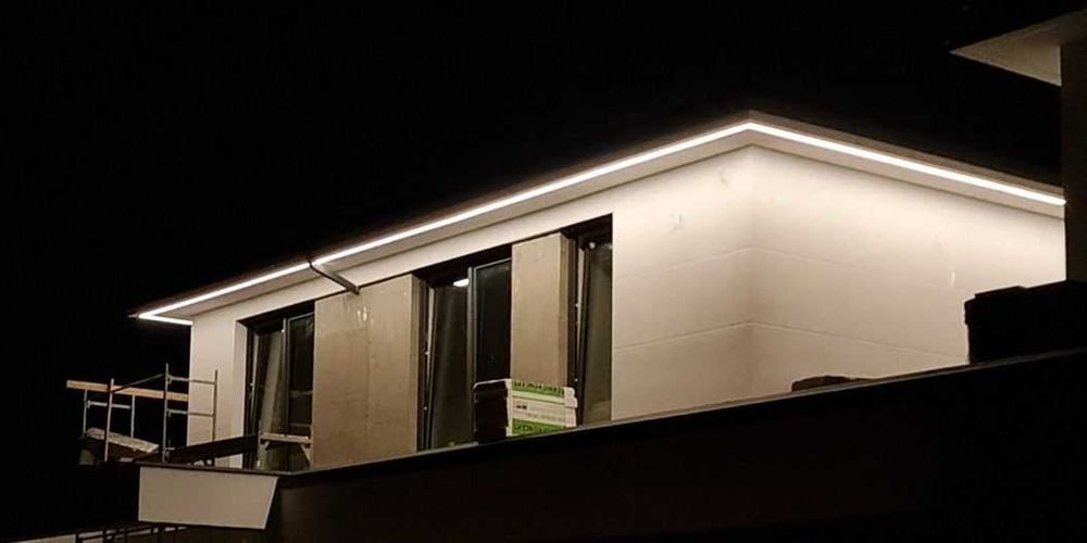 Podbitka LED Nowoczesny Design Elewacji Domu Pensjonatu Pałacu Zamku