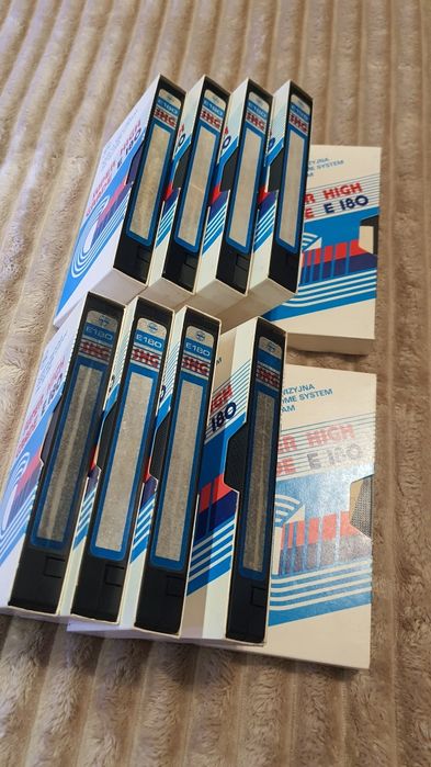 VHS STILON Zestaw 7szt. kaset wizyjnych. E-180 Super High Grade