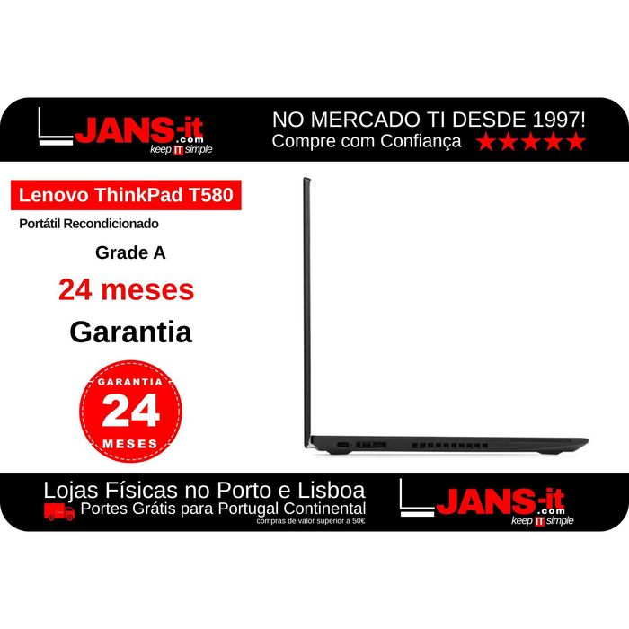 Lenovo ThinkPad T580 | i5-8350u | 8GB | SSD 256GB | 15.6″ FHD | Touchscreen