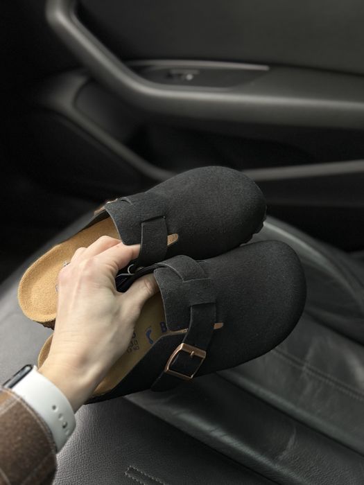 Замшеві сабо шльопанці тапки 36 Birkenstock Boston біркенсток бостон