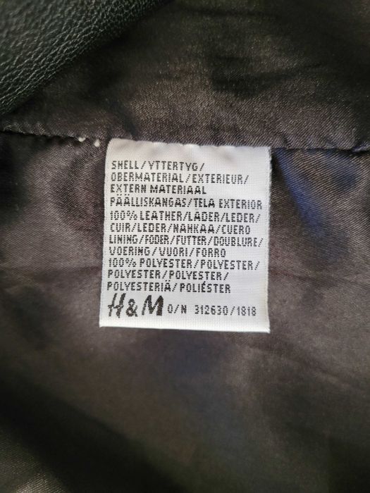 czarny skórzany płaszcz/trencz H&M na kazda pore roku - damski M/L - m