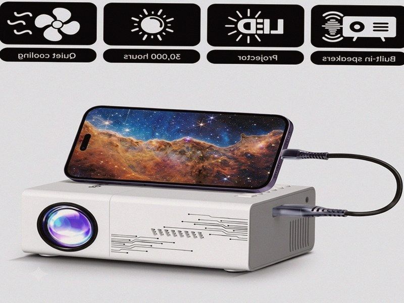 Mini Projetor LED com Altifalante — Filmes, Séries e Apresentações