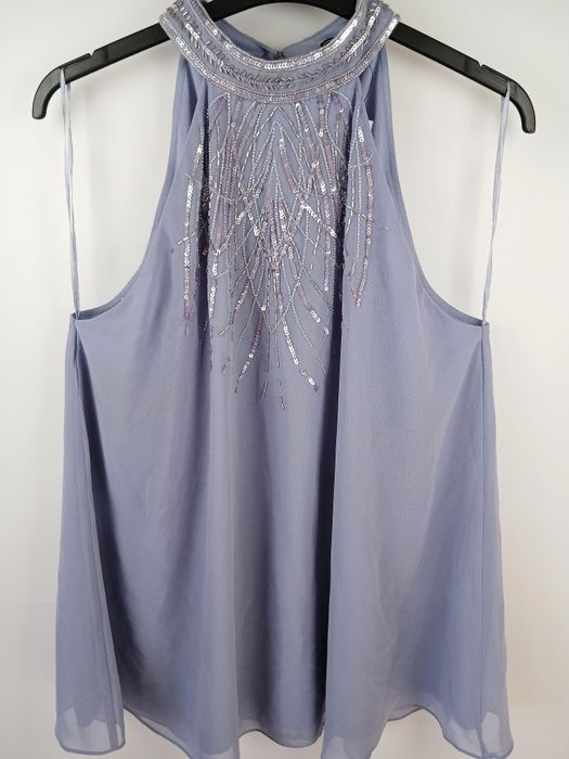 Elegancka bluzka Lipsy London L/XL 42 cekiny zdobiona szyfonowa