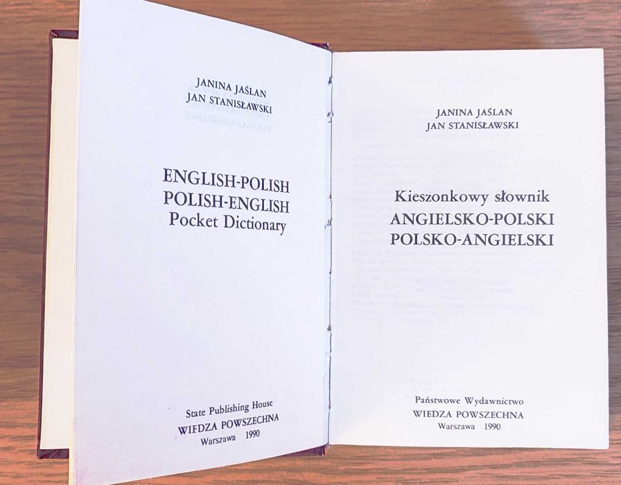 Słownik kieszonkowy Angielsko-Polski, Polsko-Angielski -  Jaślan