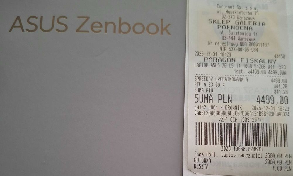 Laptop Asus Nowy