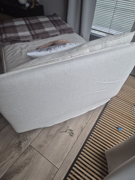 Lozko kanapa do salonu z dostawka ikea nowość  kolor naturalny bezowy