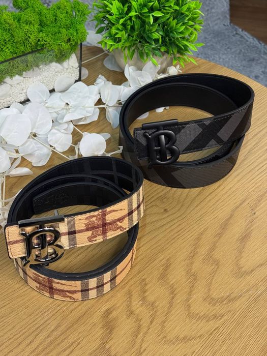 Ремінь Burberry чорний шкіряний чоловічий пасок Ремень Барбери бежевый