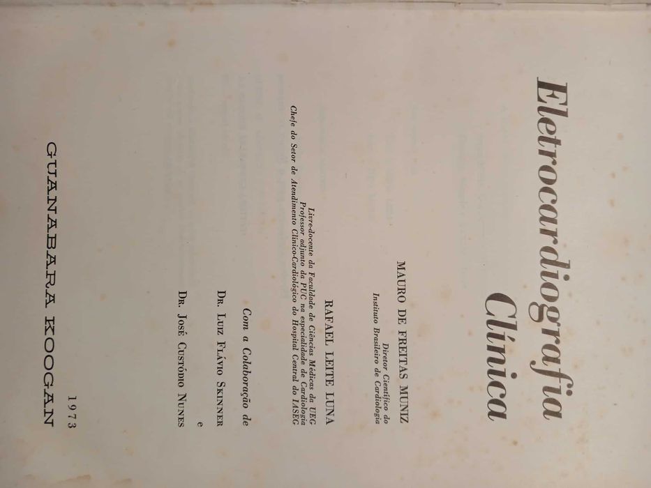 Livro de Medicina usado "Eletrocardiografia Clínica", 1972