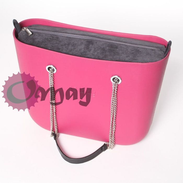 GRAFITOWY organizer OBAG STANDARD welur grafit 2 kieszenie wkład OMAY