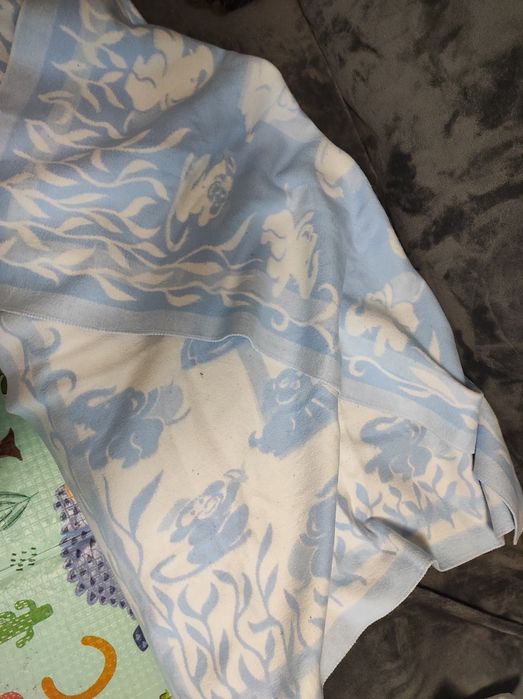 Дитячий плед шерстяний мусліновий ажурний в візочок