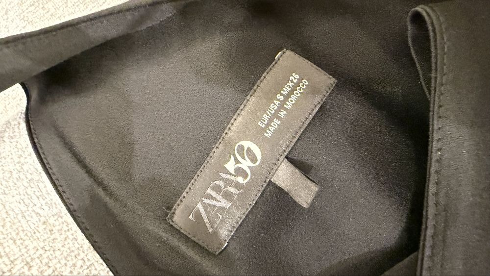 Сарафан черный zara S шелк
