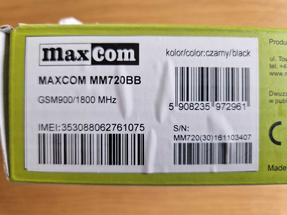 Telefon Maxcom MM720BB czarny dla seniora + baza