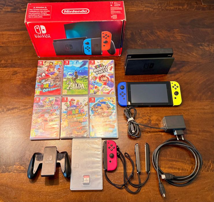 Nintendo Switch zestaw + 7 Gier