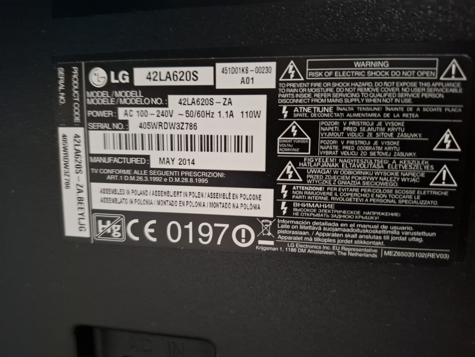 Tv LG smart tv 42 cale