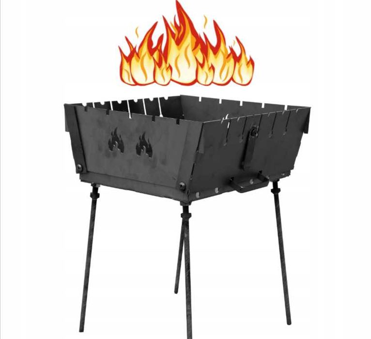 Mangal Składany grill ze stali 2 mm do szaszłyków i grillowania