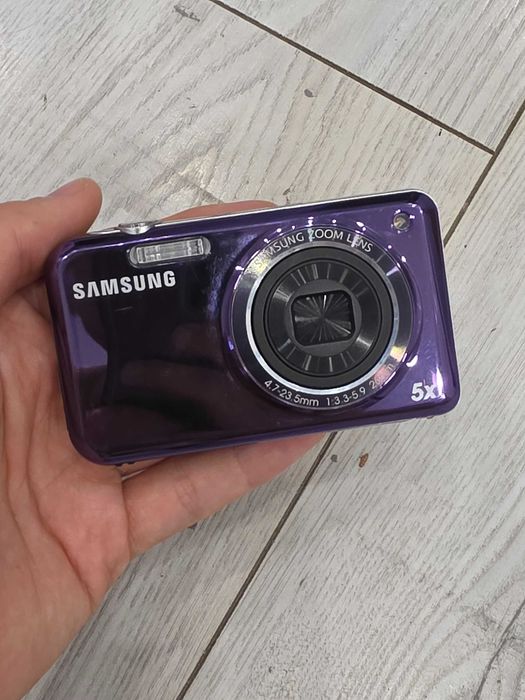 Aparat cyfrowy Samsung PL120 | Fioletowy | Dual View | Y2K digicam