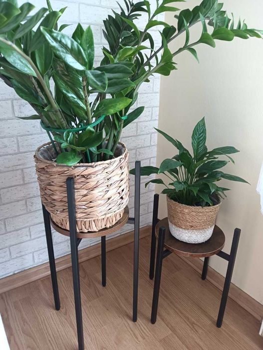 Kwietnik Loft Inspired 41 cm metal drewno industrial