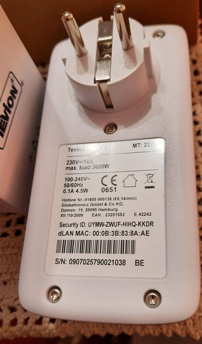 1x Tevion PLA 294 MT:2236, включая сетевой кабель. Тевион ПЛА 294 МТ:2