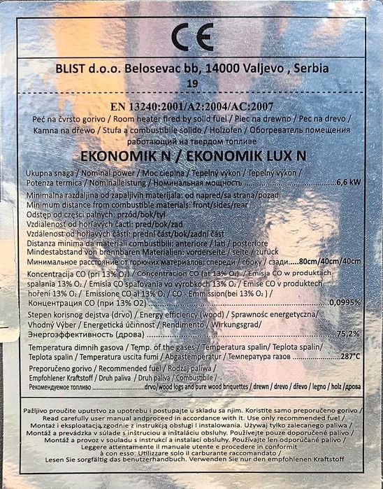 Piec Kominek Koza ogrzewacz - Klasik LUX 7-9 KW - Blist eko lux