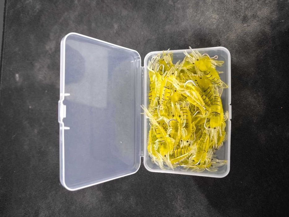 15 Iscas Artificiais de Camarão Realista com Anzol para pesca Prof