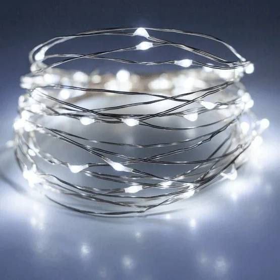Акция! Гірлянда LED USB + батарейки Гирлянда «Роса» золото серебро LED