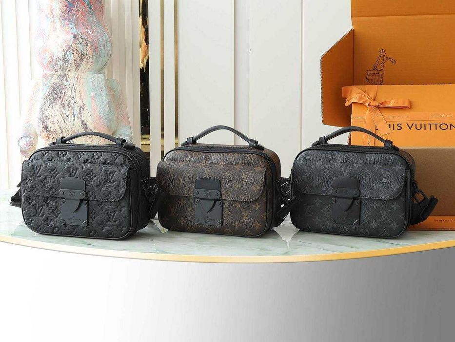 Сумка LOUIS VUITTON lock s кожа мужская оригинал коричневая мессенджер