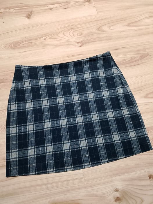 Granatowa Mini Spodnica Spódniczka W Kratkę Calvin Klein X